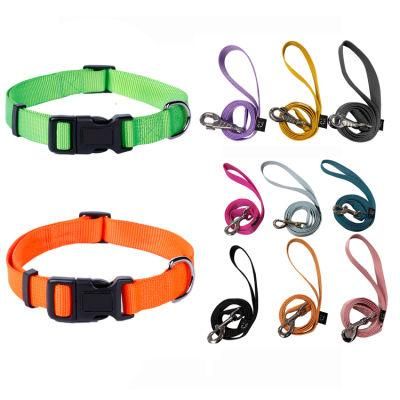 OEM Accept Adjustable Nylon Soft Woven Dog Collar Leash Set