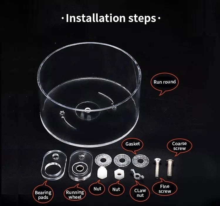 Profession Design Hot Transparent Acrylic Silent Running with a Plastic Base 13-30cm Exercise Hamster Wheel