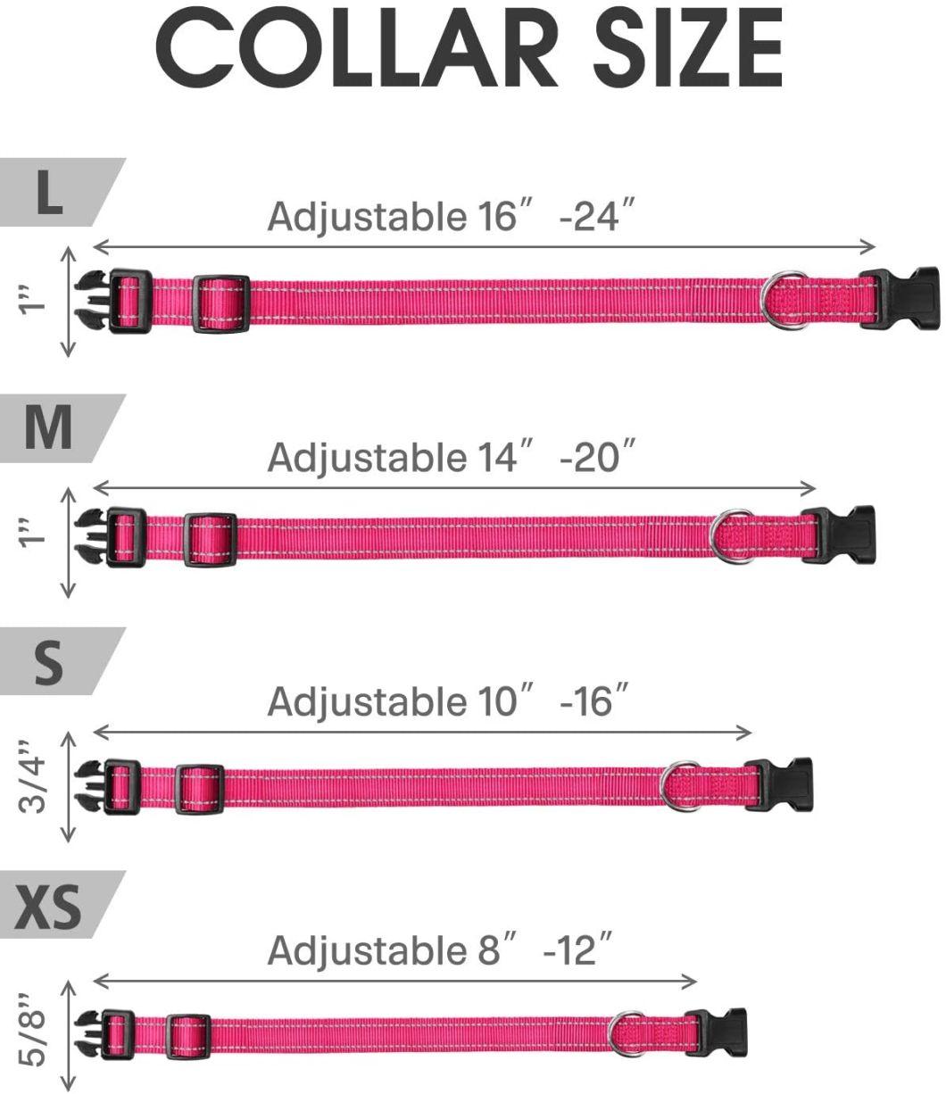 Sturdy Classic Reflective Nylon Dog Collar