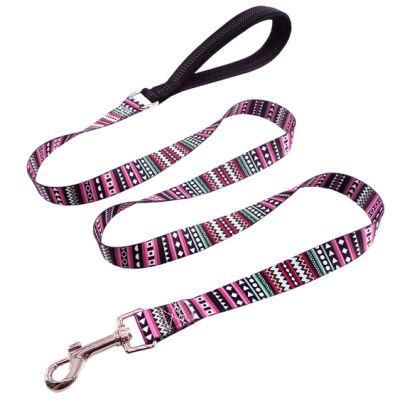 Dog Leash Geometric Bohemia Pattern Soft Handle Pet Leash