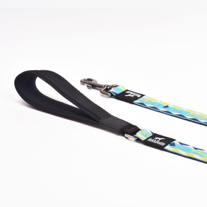 Wholesale Rainbow Jacquard Weave Pet Accessories Dog Leash with New Design Adjustable Neckline