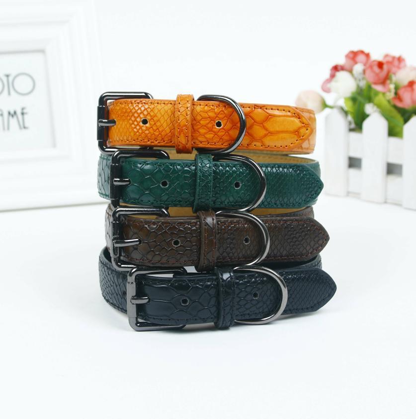 Luxury PU Leather Pet Collar Custom Colors Softly Padded Waterproof Classic Vegan Genuine Leather Dog Collar