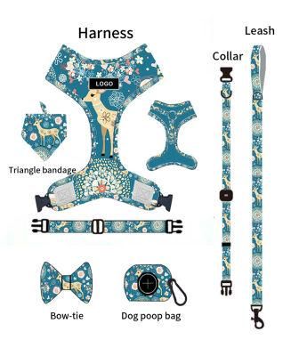 Personalized Harness Walk Kit 5 Point Harness Pet Bandana Collar Harnesses for Dogs/Factory Price