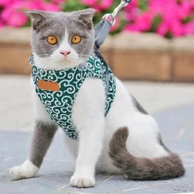 Customized Reversible Cat Harness with Metal Hardware Pet Products