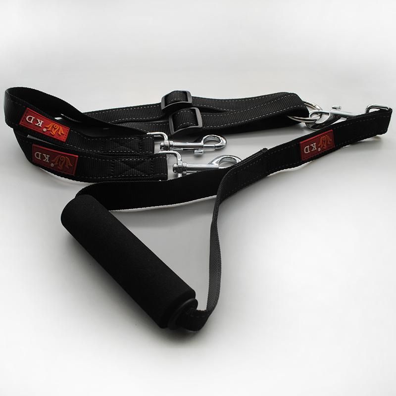 Double Dog Leash with Padded Handle with Non-Tangle Design for Two Dogs