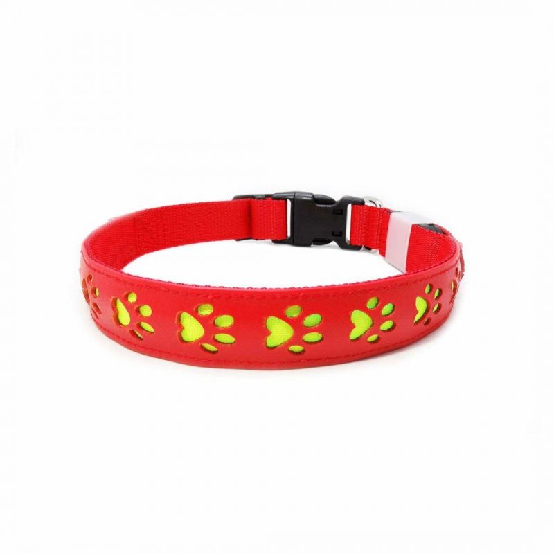 Super Bright Visibility LED Pet Dog Safety Collar in Nylon Material