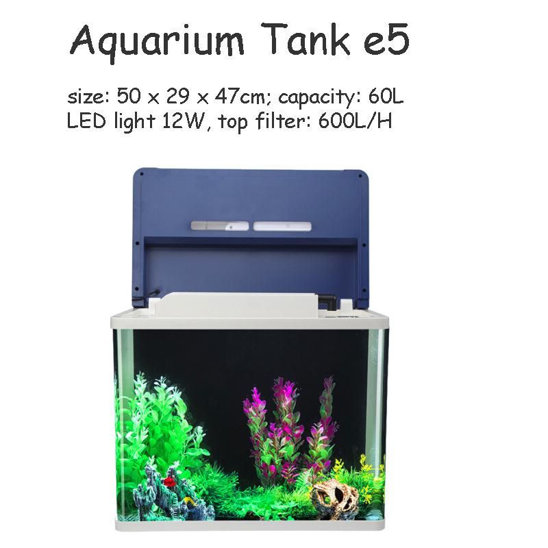 15-Gallon Aquarium Kit with Time Water Temperature Shown on Cover