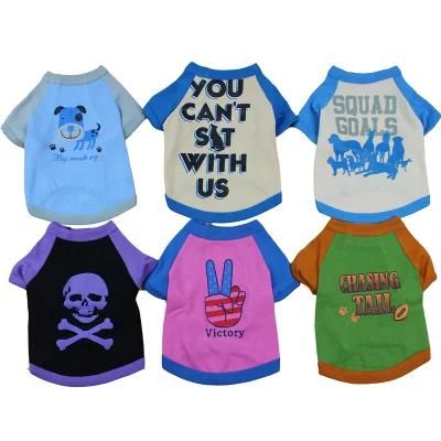Cheap Printed Dog Clothes Luxury Shirt Vest Clothing Spring Summer Purified Cotton Pet Cloth for Dogs T-Shirts