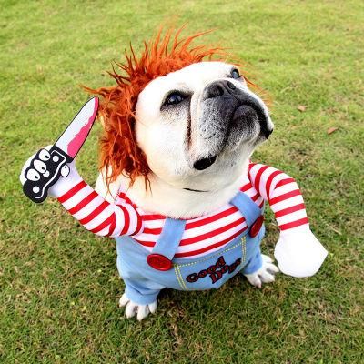 Interesting Christmas Pet Party, Simulate Holding Knife Design Novelty Pet Dog Apparel Clothing//
