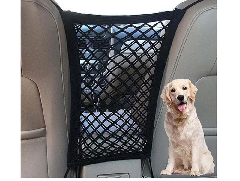Dog Products, Dog Car Net Barrier Pet Barrier with Auto Safety Mesh Organizer Baby Stretchable Storage Bag Universal for Cars, Easy Install