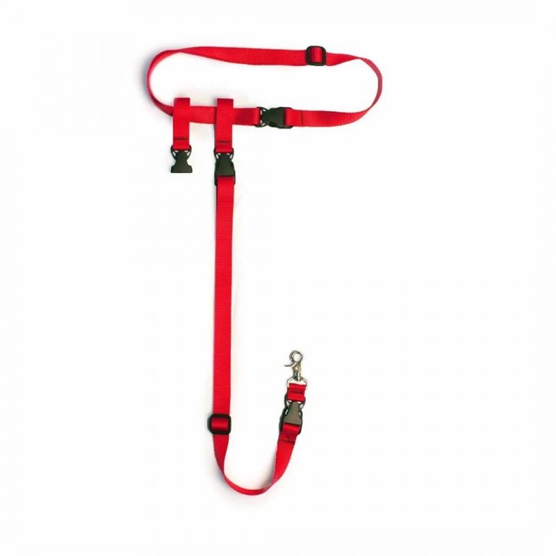 Retractable Shock Absorbing Red Reflective Webbing Dog Leash