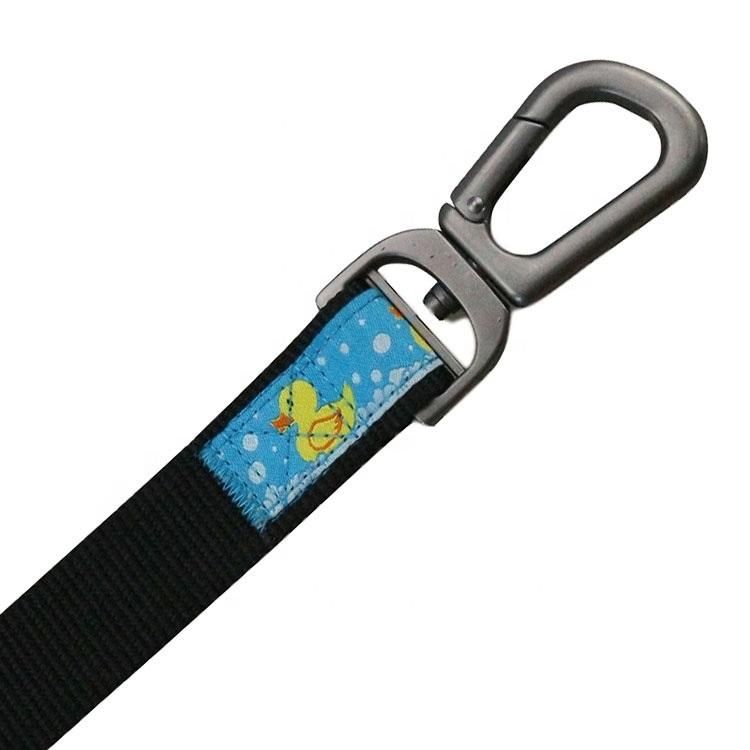 New Design Durable Black Pet Dog Collar and Leash with D Ring Poop Bag