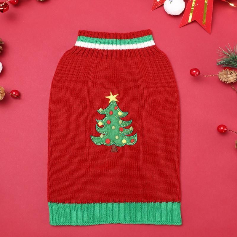Christmas Holiday Sweater Knitted Acrylic Dog Accessories Apparel Pet Clothes