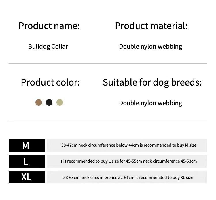 Medium Large Pet Metal Buckle Adjustable Nylon Tactical Dog Training Collar with Control Handle