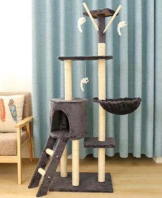 Warm House Soft Plush Fabric Play Tower Cat Tree for Cats in Warm Winter