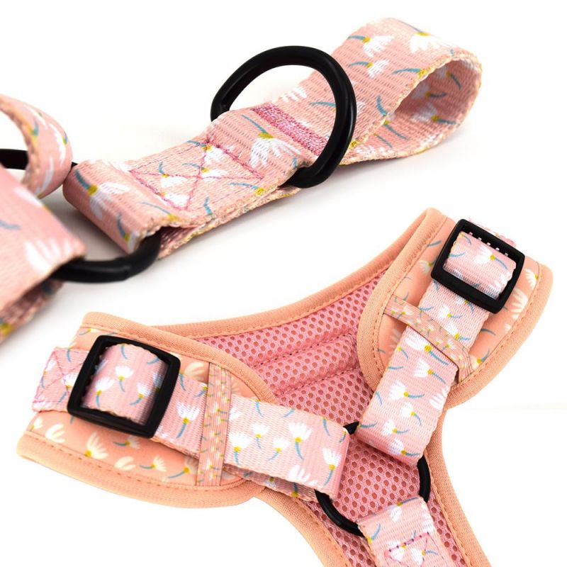 Popular Custom Design Dog Harness with Matching Collar Leash Bow Tie and Bandana Set Neoprene Reversible Dog Harness Vest