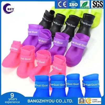 Pet Shoes Snow Boots Pearlescent Material Waterproof Snow-Proof Anti-Skid Silicone Rain Boots