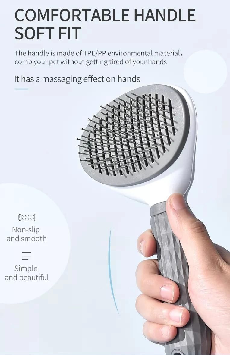 Professional Self Cleaning Steel Needle Slicker Massage Brush Pet Grooming Brush