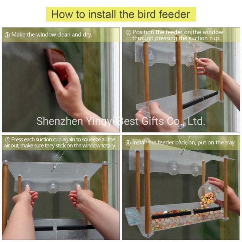 Factory Wholesale Acrylic Bird Cage with Strong Suction Cup