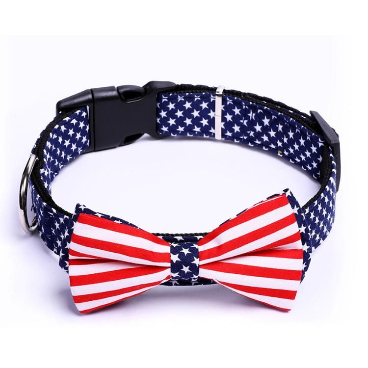Personalized Dog Accessories Colorful Design Nylon Dog Collar with Bowtie for Pet
