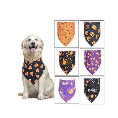 Pattern Halloween Christmas Pet Triangle Scarf Dog Saliva Towel