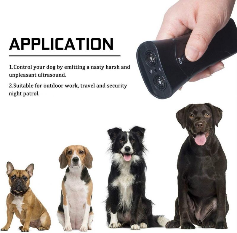 New Ultrasonic Dog Chaser Stop Aggressive Animal Attacks Repeller Flashlight
