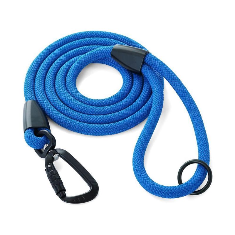 Strong Large Nylon Climbing Rope Leash with Autolocking Aviation Aluminum Carabiner Mountainside for Pets Dogs Training Running