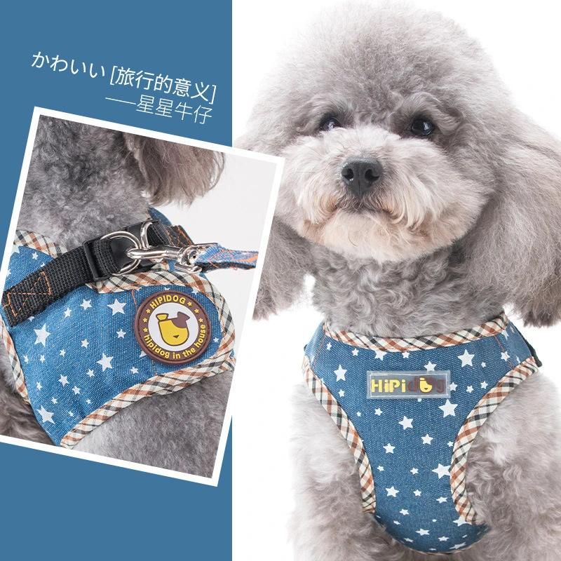 OEM Accept Adjustable Dog Collar Leash and Reversible Harness Set with Dog Bowtie