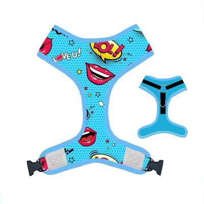 Thermal Transfer Printing Leopard Soft Neoprene Harness for Pet Dog/Dog Harness/Pet Toy