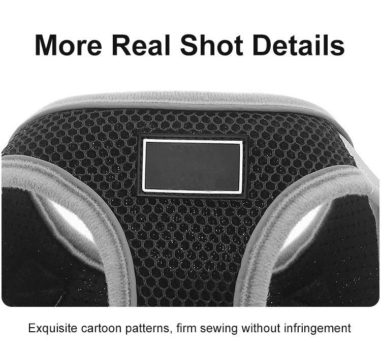 Customized Personalized Printing Reflective, Breathable Adjustable Hands Free Pet Harness