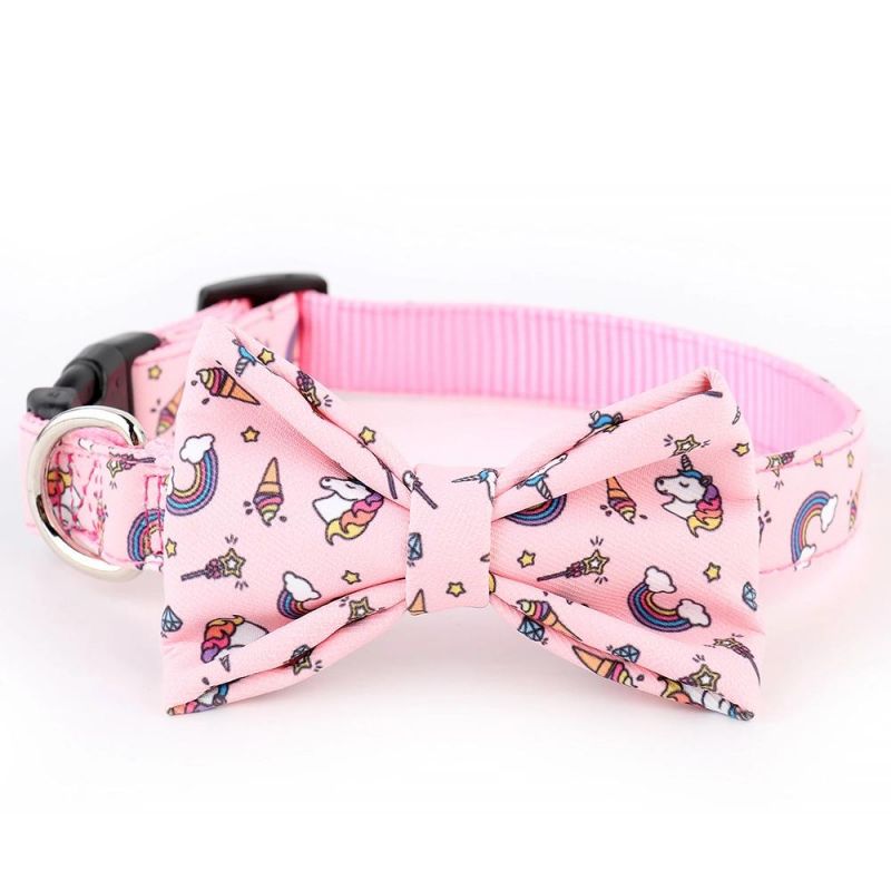 New Designer Wholesale Pet Collar Leash Bow-Tie Collar with Bowknot Dog Collars for Pet Gifts