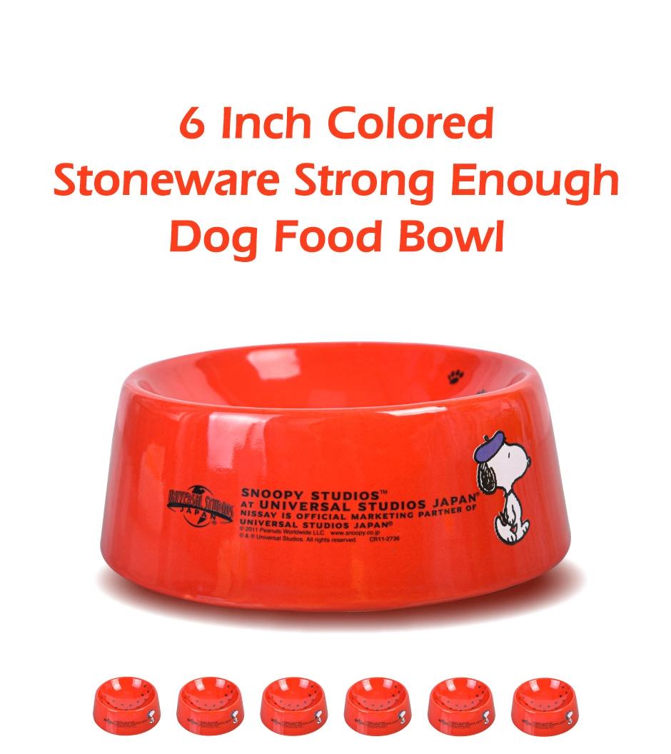 6 Inch Colored Stoneware Strong Enough Dog Food Bowl - Ceramic Dog Bowl - Pet Food Bowl