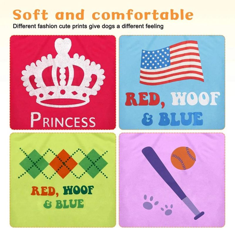 Printed Small Dog Shirt Soft Breathable Girl Puppy Clothes
