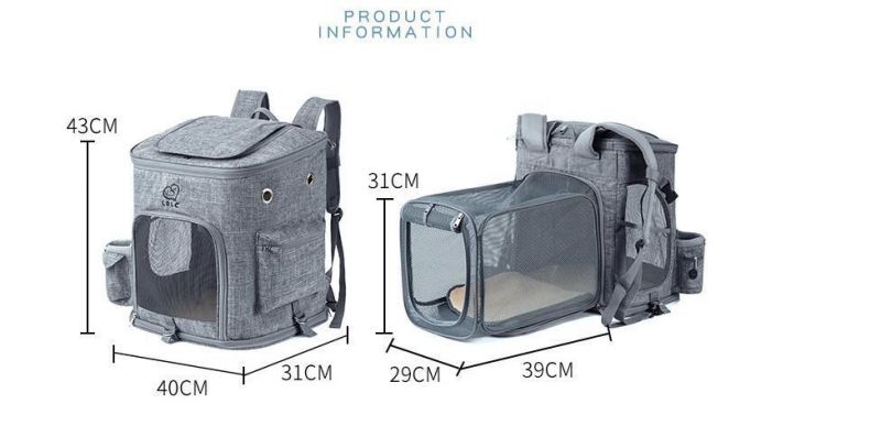 Oxford Cloth Extended Pet Backpack Outdoor Portable Cat Bag Breathable Foldable Backpack