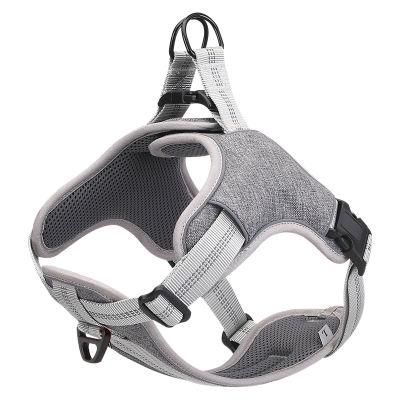 Fashionable Custom Cotton 3 Buckle Guide Strap Vest Pet Customized No-Pull Flower Outdoor Lovable Weighted Dog Harness//