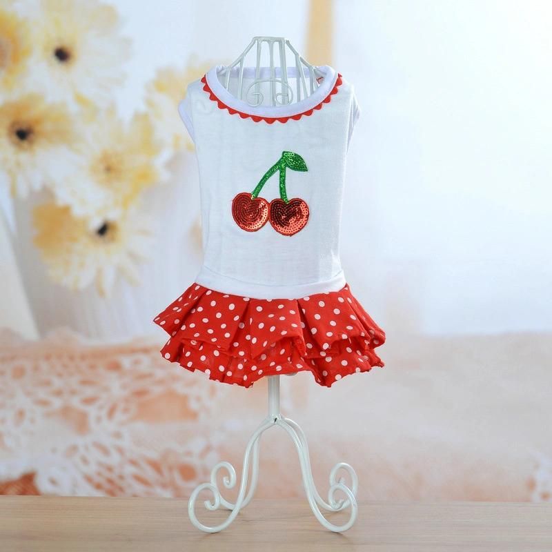 Dog Clothes Cat Pet Clothes Supplies Spring Summer Princess Fruit Skirt Cool Breathable Dog Dress Pet Clothes