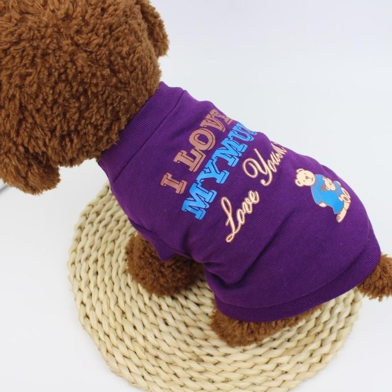 New Cotton Ribbed Print Vest for Dogs and Cats