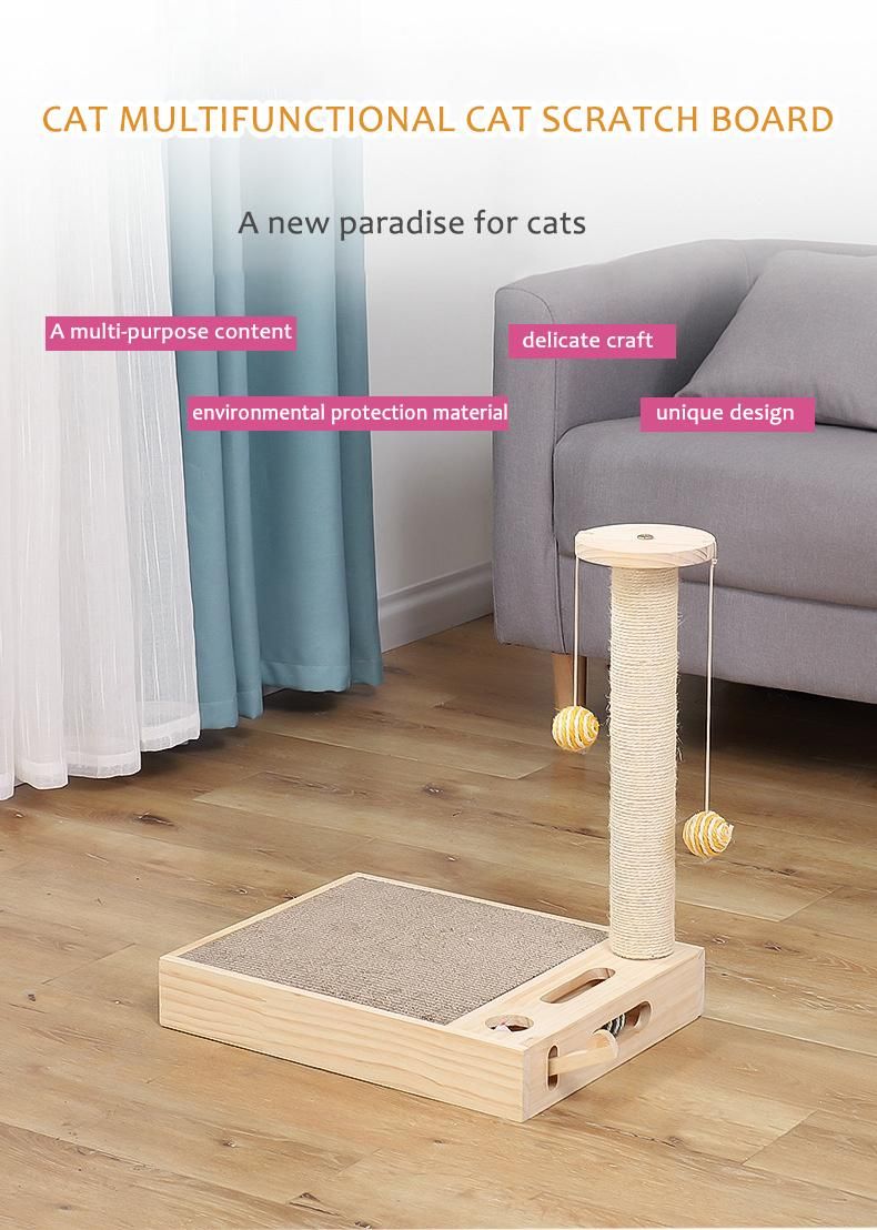 Luxury Pet Furniture Solid Wood Cat Tree Tower Sisal Multi Function Cat Scratch Post Toys