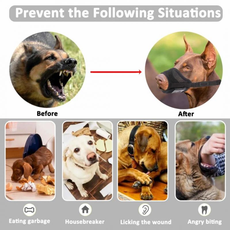 Breathable Mesh Dog Muzzle Anti Bark Mouth Mask Pet Mouth Cover