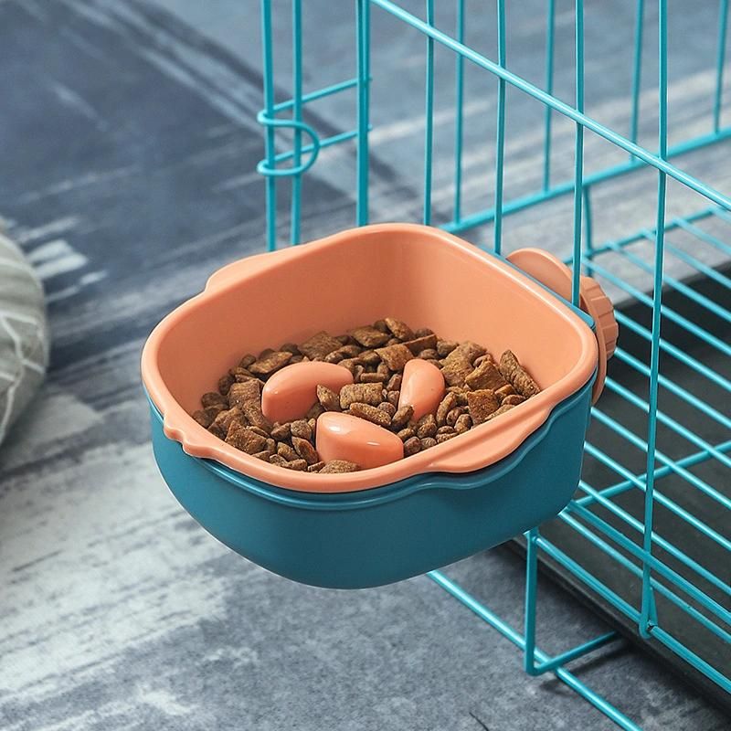 2022 New Pet Plastic Bowl Food Anti-Choke Double Layer Dog Basin