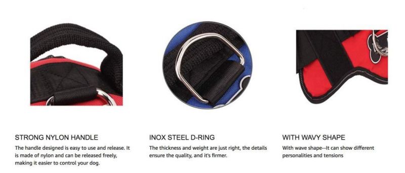 Dog Harness No-Pull Reflective Breathable Adjustable Pet Vest with Handle for Outdoor Walking- No More Pulling, Tugging or Choking