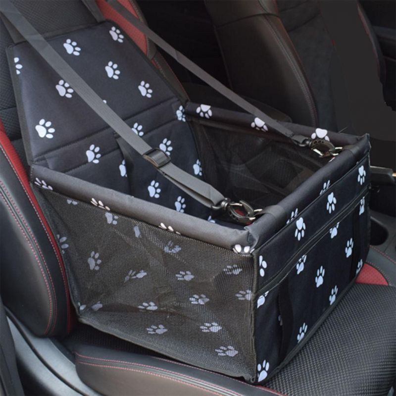 Pet Car Booster Dog Car Seat with Cute Pet Paw Pattern