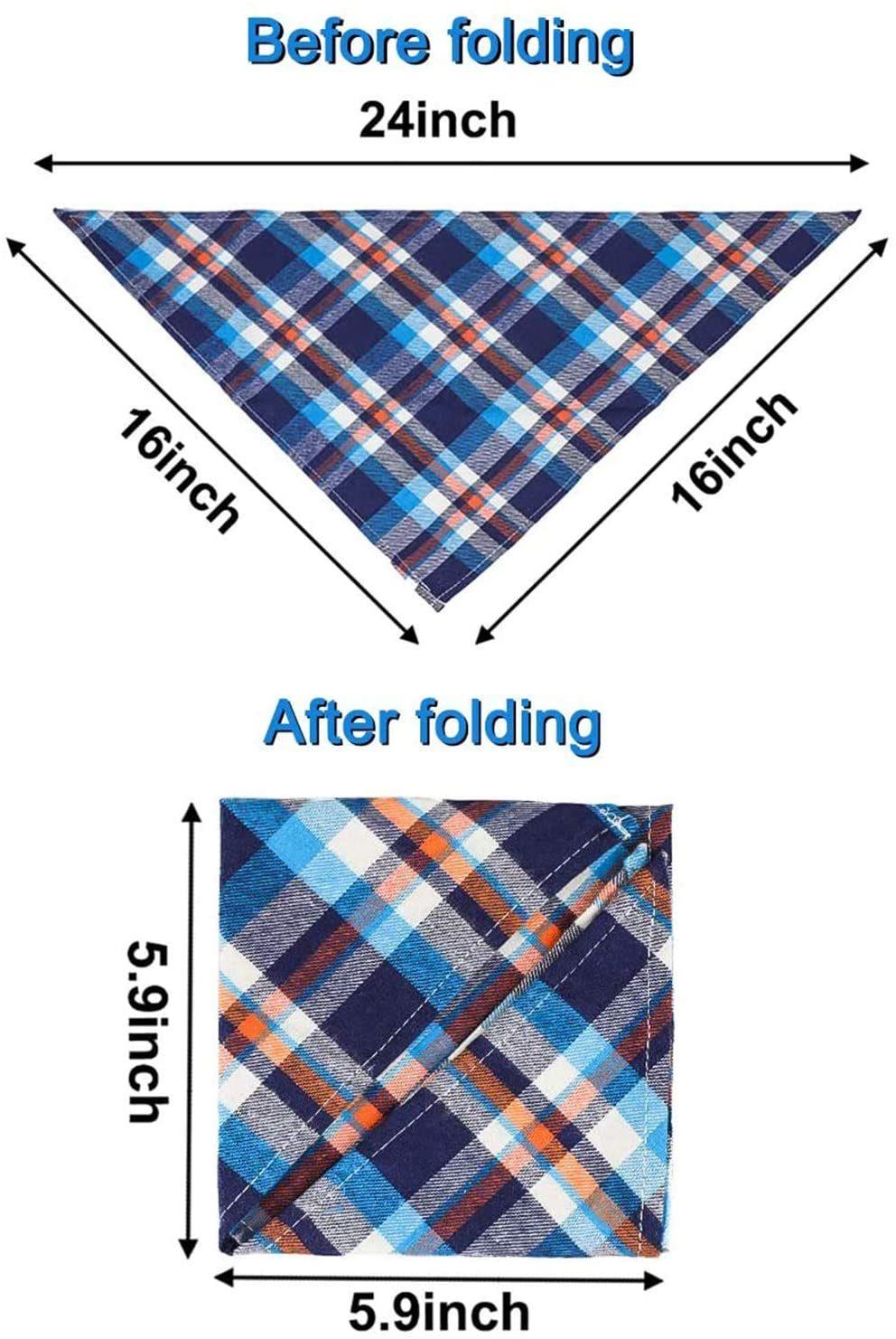Reversible Plaid Painting Bibs Scarf, Washable and Adjustable Kerchief Set