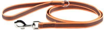 Orange-Gray Dog Lead Strong Nylon Rope No Slip Rubber Stitched 6 FT Long with Handle