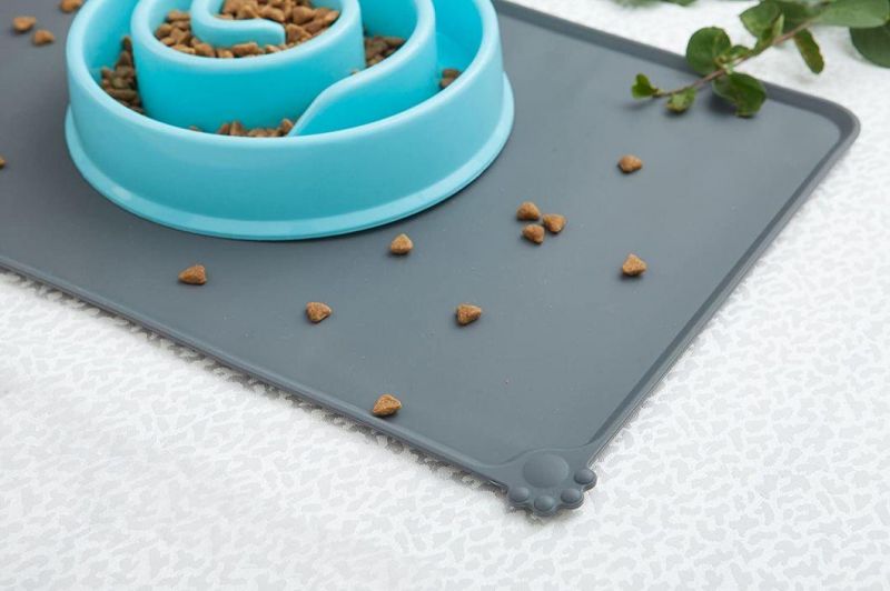 Pet Food Silicone Bowl Mat Feeding Tray for Cats and Dogs
