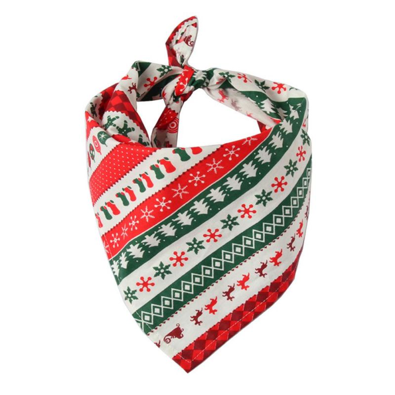 Christmas Pet Scarf Bandana Dog Collar Santa Pattern Pet Accessories