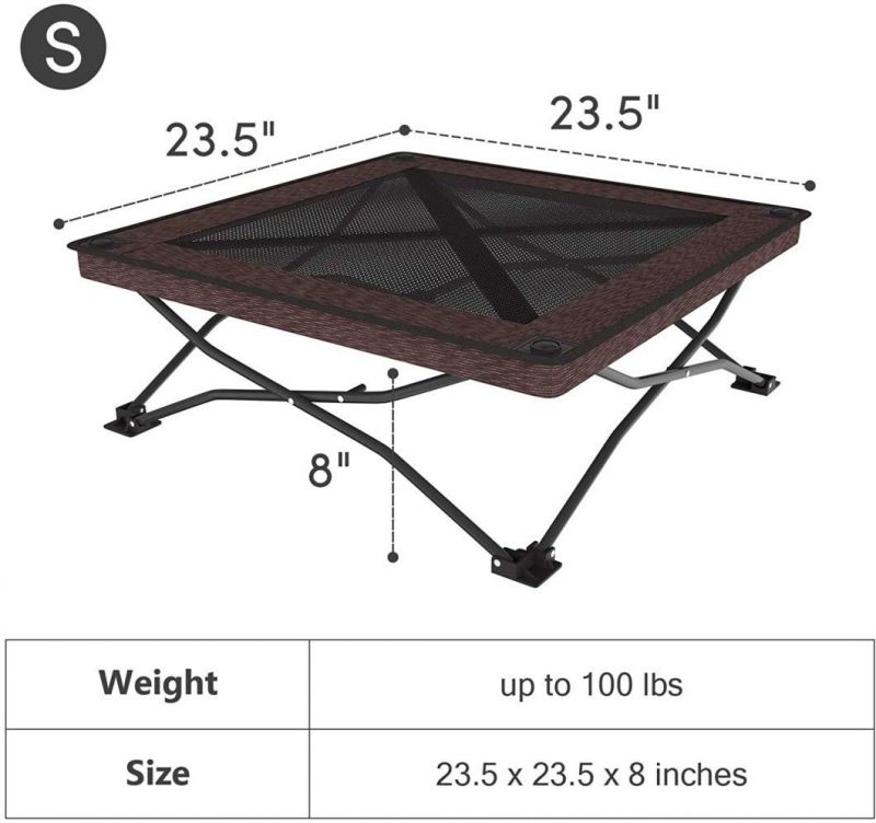 Folding Elevated Dog Bed - Portable Raised Dog Cot for Camping, No Assembly Required, Cooling Pet Bed with Breathable & Washable