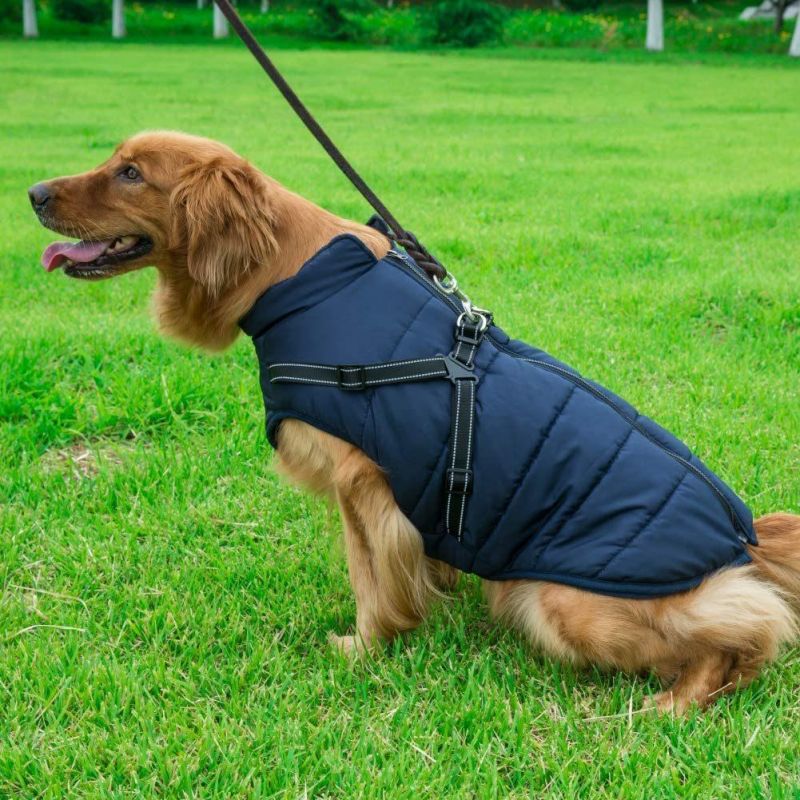 Zipper Dog Jacket Puppy Coat Small Dog Clothes Dog Coat with Reflective Harness