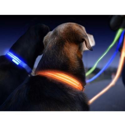 LED Light Dog Collar Pet Collar Silicone Cuttable Light up Dog Leash at Night Dog Walking Anti-Lost