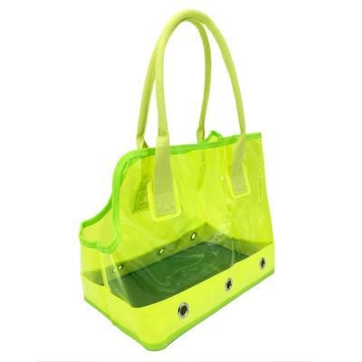High Quality Colorful PVC Transparent Outdoor Dog Cat Pet Carrier